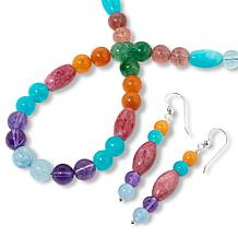 Jay King Multigemstone Bead Necklace and Earring Set