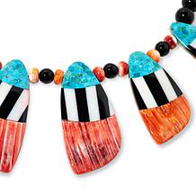 Jay King Multigemstone Inlay Drop Necklace