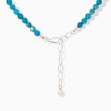 Jay King Neon Blue Apatite Pendant with Beaded Necklace
