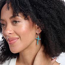 Jay King Peruvian Turquoise Sterling Silver Inlay Earrings