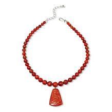 Jay King Red & Orange Branch Coral Necklace