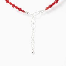 Jay King Red Coral Bib Necklace, Sterling