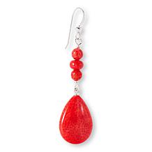 Jay King Red Coral Earrings Sterling Silver