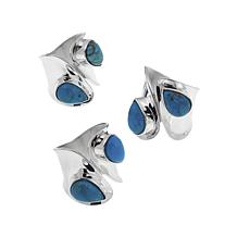 Jay King Redskin Turquoise Sterling Silver Bypass Ring