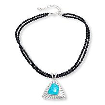 Jay King Royal Blue and Midnight Gem Sterling Silver Pendant Necklace