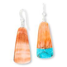 Jay King Royal Blue Turquoise and Spiny Oyster Inlay Earrings