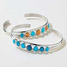 Jay King Sleeping Beauty Turquoise and Apatite Cuff Bracelet