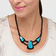 Jay King Sleeping Beauty Turquoise Inlay and Chalcedony Necklace