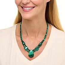 Jay King South African Malachite Sterling Silver 18" Necklace