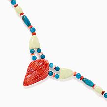 Jay King Spiny Oyster, Apatite & African Meadow Necklace