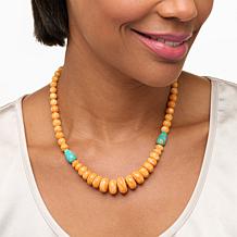 Jay King Spiny Oyster Shell and Azure Peaks Turquoise Beaded Necklace