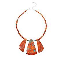 Jay King Spiny Oyster Shell and Turquoise Inlay Necklace