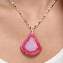 Jay King Sterling Baroque Rose Rhodonite & Peruvian Pink Opal Pendant