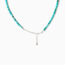 Jay King Sterling Campitos Turquoise Pendant with Beaded Necklace