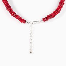Jay King Sterling Red Sea Bamboo Coral & Boulder Variscite Necklace