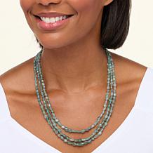 Jay King Sterling Silver 3-Strand Apatite Bead 18" Necklace