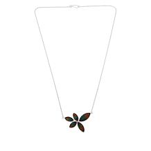 Jay King Sterling Silver Ammolite Abstract Petal Necklace