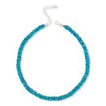 Jay King Sterling Silver Angel Peak Turquoise Bead Woven Necklace