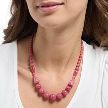 Jay King Sterling Silver Baroque Rose Rhodonite Necklace