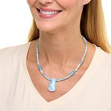 Jay King Sterling Silver Blue Aquamarine 18" Necklace
