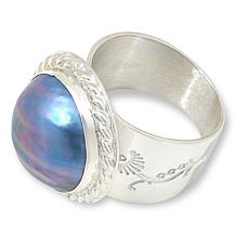 Jay King Sterling Silver Blue Mabé Pearl Ring