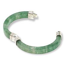 Jay King Sterling Silver Brazilian Green Quartz Hinged Bangle Bracelet