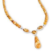 Jay King Sterling Silver Butterscotch Amber Drop 18" Necklace