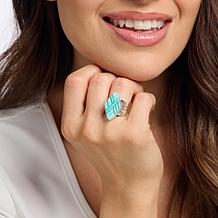 Jay King Sterling Silver Campitos Turquoise Inlay Doublet Ring