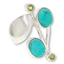 Jay King Sterling Silver Chilean Turquoise and Peridot Ring