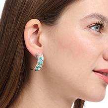 Jay King Sterling Silver Compressed Kingman Turquoise Hoop Earrings