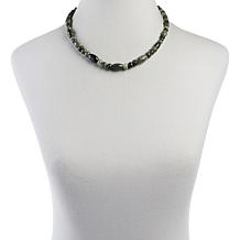 Jay King Sterling Silver Green Dragon Mountain Stone Bead Necklace