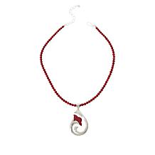 Jay King Sterling Silver Kandy Apple Red Coral Pendant with Necklace