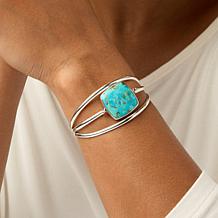 Jay King Sterling Silver Labradorite & Turquoise Reversible Flip Cuff