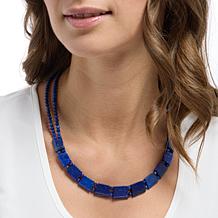 Jay King Sterling Silver Lapis Beaded Station Necklace