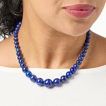 Jay King Sterling Silver Lapis Graduated Bead Necklace