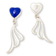 Jay King Sterling Silver Lapis Heart Earrings