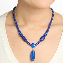 Jay King Sterling Silver Lapis Oval Drop 18" Necklace