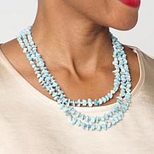 Jay King Sterling Silver Larimar and Blue Opal 3-Strand Necklace
