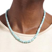 Jay King Sterling Silver Larimar Bead Necklace