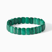 Jay King Sterling Silver Malachite Soft Rectangle Stretch Bracelet