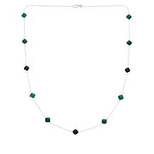 Jay King Sterling Silver Malachite Station 30-1/4" Chain Necklace
