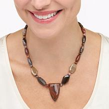 Jay King Sterling Silver Mongolian Petrified Wood Necklace