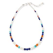 Jay King Sterling Silver Multicolor Multigemstone Bead Necklace