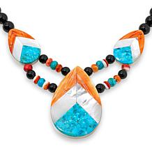 Jay King Sterling Silver Multicolor Multigemstone Inlay 18" Necklace