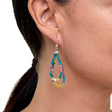 Jay King Sterling Silver Multicolor Multigemstone Loop Drop Earrings