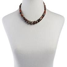 Jay King Sterling Silver Multicolor Petrified Wood Bead Necklace