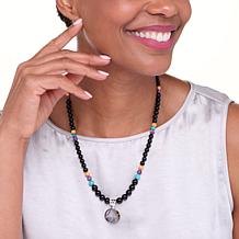 Jay King Sterling Silver Multigemstone Inlay Round Pendant-Necklace