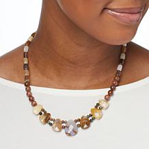 Jay King Sterling Silver Opal in Chalcedony and Jasper Necklace