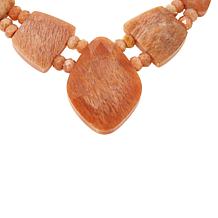 Jay King Sterling Silver Peach Stone Necklace
