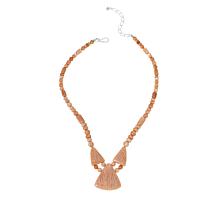 Jay King Sterling Silver Peach Stone Triangular Drop Necklace